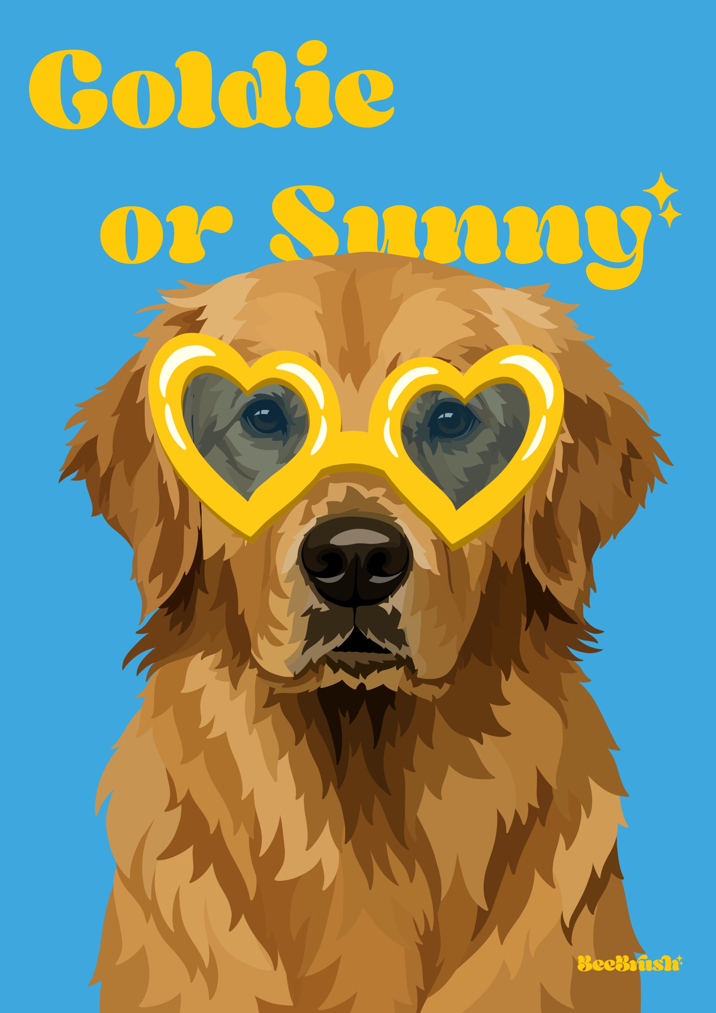 Affiche chien personnalisée BeeLoved - Golden