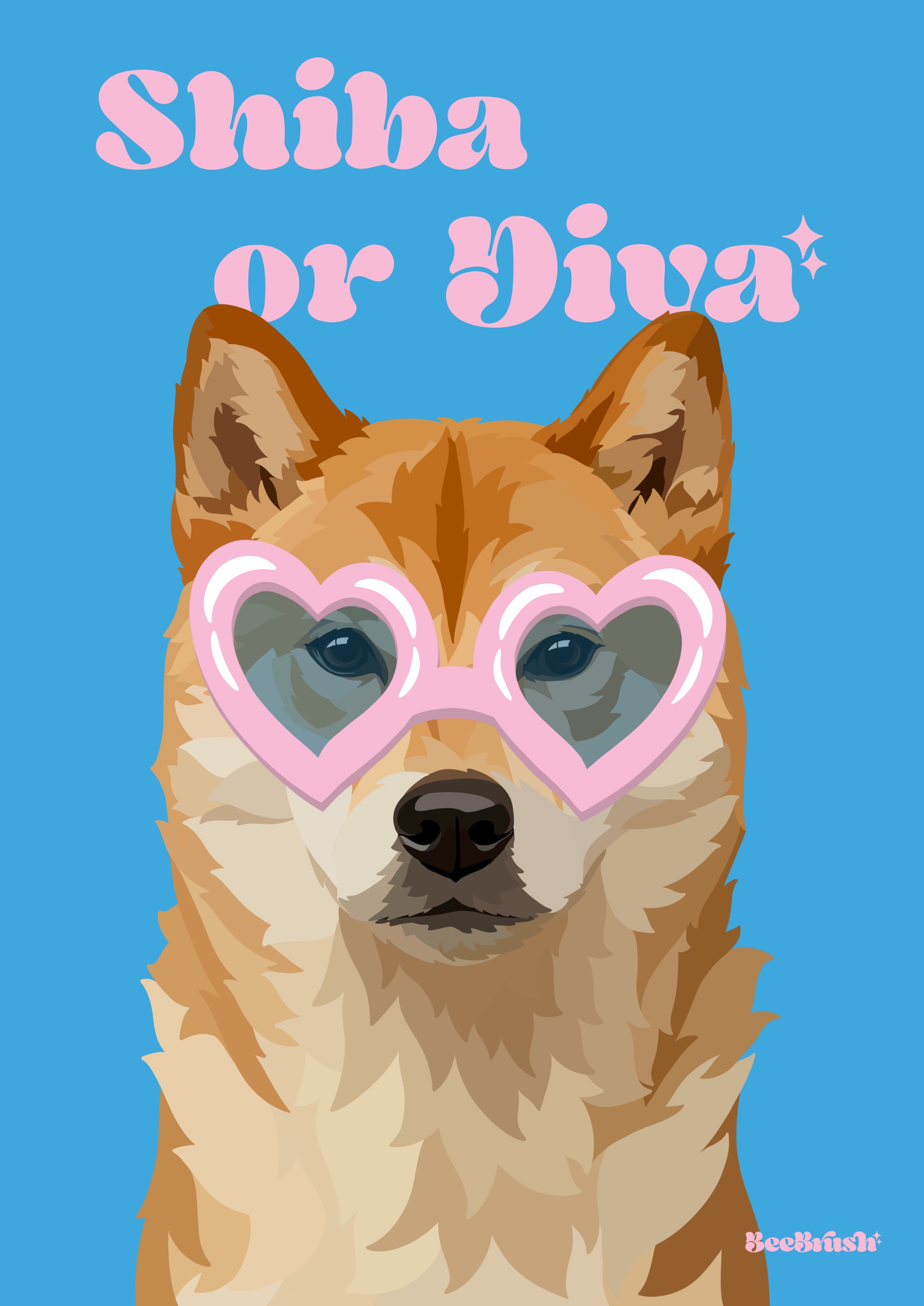 Affiche chien personnalisée BeeLoved - Shiba