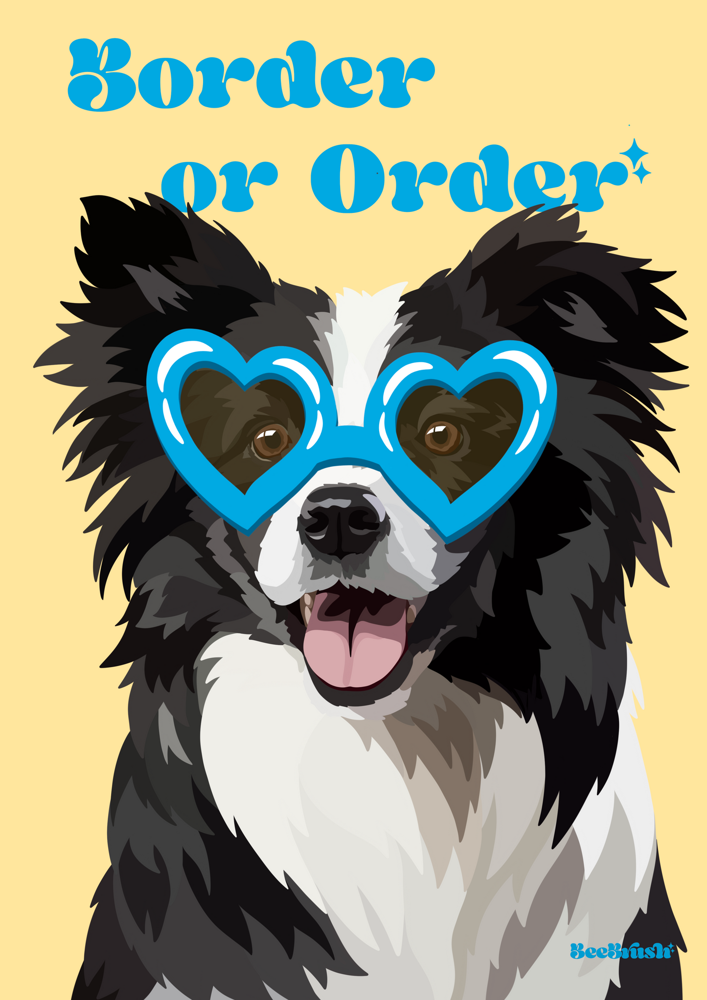 Affiche chien personnalisée BeeLoved - Border Collie